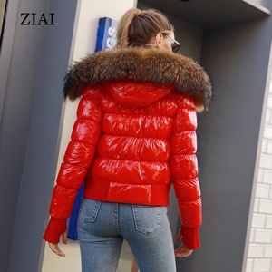 Giacca Invernale da <span class=keywords><strong>Donna</strong></span> di Marca alla Moda con Cappuccio in Pelliccia Piumino Antivento Lucido Impermeabile Caldo Piumino da <span class=keywords><strong>Donna</strong></span> - Product Image 5