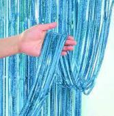 Tenda a Nastro Metallizzato Blu, 12 Colori, Riutilizzabile, Decorazione per Feste al Chiuso, Forniture per Compleanni, Decorazioni in Plastica - Product Image 1