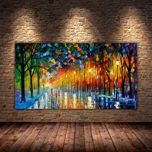 Astratti amanti della strada piovosa decorazione della <span class=keywords><strong>parete</strong></span> della casa decorazione della <span class=keywords><strong>parete</strong></span> del panno arte della <span class=keywords><strong>parete</strong></span> <span class=keywords><strong>soggiorno</strong></span> con strada dell'albero - Product Image 4