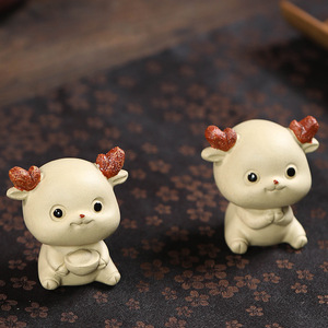 Zisha <b>Tea</b> Pet Deer Ornament Clay Small <b>Tea</b> Table Decor Kung Fu <b>Tea</b> <b>Set</b> Lead Free Afternoon <b>Tea</b> Accessory - Product Image 2