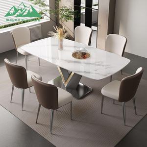 <span class=keywords><strong>Mesa</strong></span> de Comedor de Piedra de <span class=keywords><strong>Cristal</strong></span> Súper Minimalista Italiana Wayon con Estructura de Acero Inoxidable de Lujo para Hogar Moderno y Proyectos de Diseño - Product Image 2