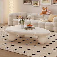 Table basse Cloud Wood, style minimaliste irrégulier pour petit appartement, salon