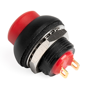 Interruptor de botón pulsador redondo momentáneo de 12 mm con botón alto, 2 pines, ON-OFF, de plástico, mini interruptor de botón pulsador para bocina de coche - Product Image 1