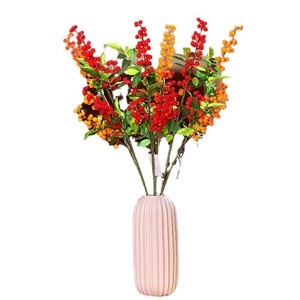 Décoration de fête du Nouvel An chinois à branche unique en plastique, fruits artificiels rouges, verts, oranges et blancs à 4 branches - Product Image 5