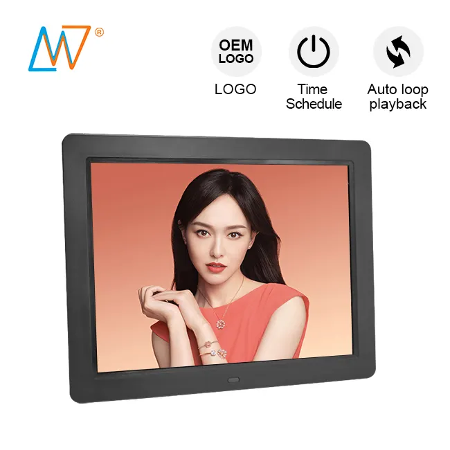 1024x768 rotating 15 inch hd photo video khung ảnh kỹ thuật số quảng cáo