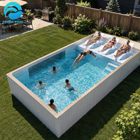 Piscine hors sol en fibre de verre de grande taille (20 pieds, 40 pieds) pour la famille, avec jacuzzi et spa, en bois préfabriqué, pour jardin, conteneur, piscine à immersion extérieure