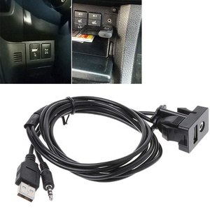 Car Boat Motorcycle 3.5mm USB AUX Audio <strong>Headphone</strong> Male Jack <strong>Extension</strong> Flush Mount Mounting <strong>Cable</strong> - Product Image 3