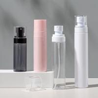 Flacon pulvérisateur en plastique PET noir de 100 ml, surface givrée, brume fine, pour mascara, crème pour les yeux et parfum, emballage cosmétique