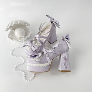Zapatos de Tacón Alto Estilo Lolita Talla Grande 2026, Color Blanco y Rosa, Lindos, Estilo Estudiantil, Elegantes, Europeos y Americanos, Combinan con Todo - Product Image 4