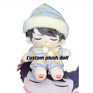 Junwo boneca de pelúcia macia personalizada, brinquedos de animais do oem 20cm 10cm, bonecas adoráveis do kpop idol com roupas boneca recheada