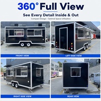 Black Square Ice Cream Pizza Burger au café Food Truck Bar mobile Street Food Trailer
