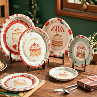 Assiettes en papier rondes jetables blanches écologiques sur mesure avec design de style américain pour les fêtes – Vente en gros