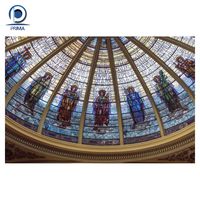 Dôme de toit en verre teinté fait main de style Tiffany Prima, décoration, lumière du soleil solide, puits de lumière pour gymnase, usine directe de Chine
