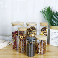 Bocaux de conservation alimentaire en verre borosilicate hermétiques les plus vendus avec couvercles en bambou/bois, couleurs personnalisées, gravure et marquage à chaud pour chocolat