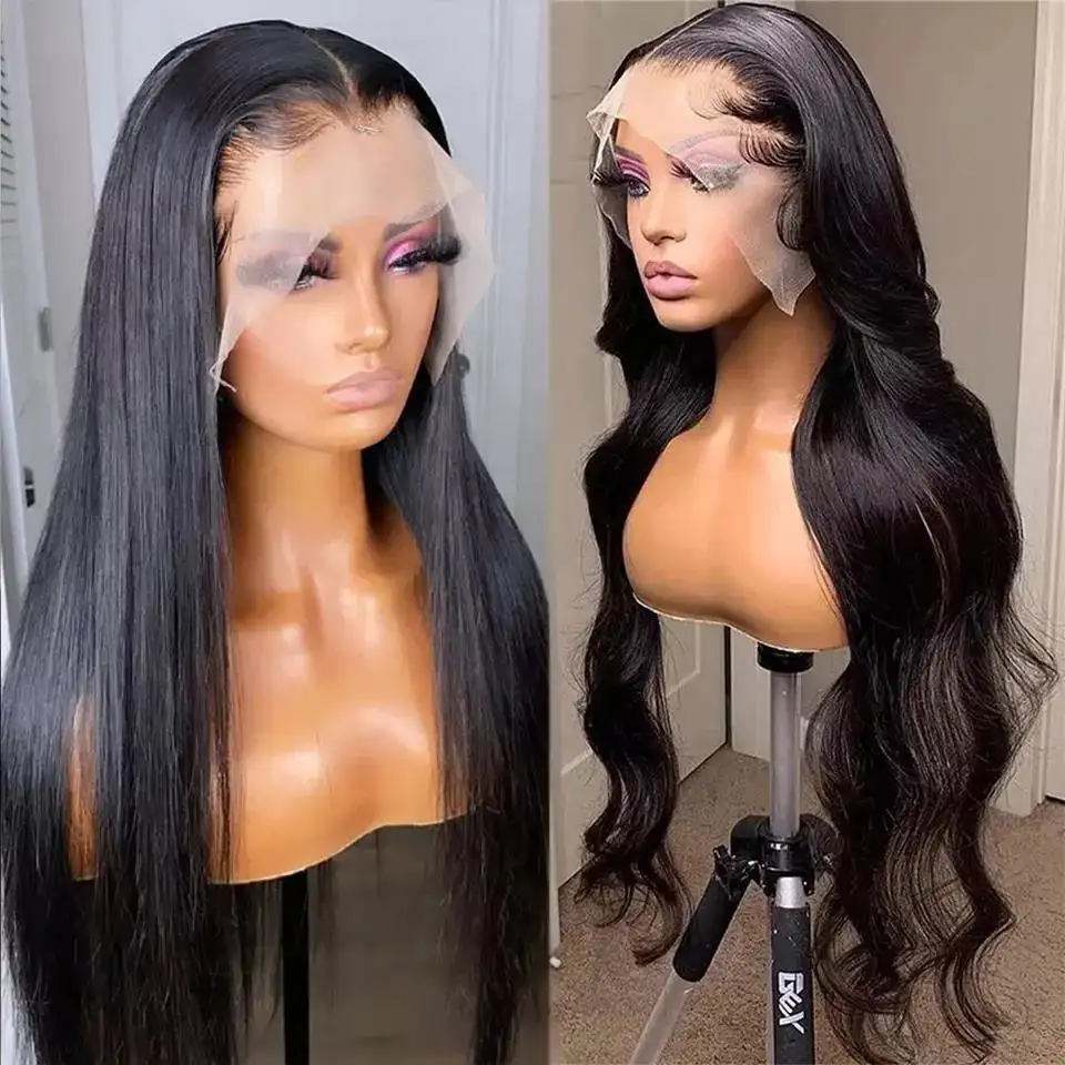 13x4 Human Hair Film hd Lace Front Wigs for Black Women Peruvian human hair 26 28 30 Body Wave Virgin Hair hd Lace Frontal Wig