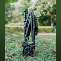 Chariot de camping et de pêche pliable à quatre roues en métal et tissu Oxford OEM pour l'extérieur