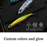 TG 65mm 8.3g Leurre de pêche en plastique type crayon coulant, Stickbait dur artificiel pour lancer longue distance, Matériel de pêche