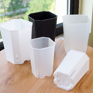 High Quality Hot Selling Durable garden decoration tall slit square transparent clear plastic pots for bonsai plants
