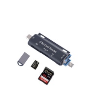 Lecteur de cartes mémoire externe USB-C 3-en-1 en alliage d'aluminium avec ports MMC/SD et USB, adaptateur OTG pour MacBook et PC IUSB Pro