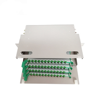 1U 2U 4U Panel de conexión de fibra óptica Unidad ODF Bandeja de empalme Precio 12 24 48 72 144 288 Puerto central Caja de terminales de Fibra óptica de montaje en rack