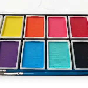 Kit de pintura facial fluorescente de neón a base de agua para niñas, paleta de arte corporal lavable para fiestas de celebración, festivales de cosplay para niños - Product Image 5