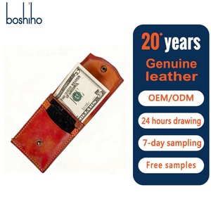 กระเป๋าสตางค์หนังแท้สไตล์วินเทจแบบเปิดขนาดเล็กบาง ป้องกันการโจรกรรม RFID บุด้วยผ้าฝ้าย มีช่องใส่บัตรความจุเยอะ พร้อมช่องใส่บัตรประชาชน - Product Image 1