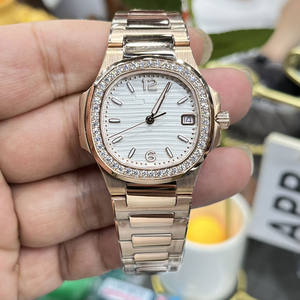 Montre automatique à quartz pour femme avec lunette sertie de diamants, zircon moissanite, affichage de la date lumineux, acier de luxe, étanche, design de créateur - Product Image 3