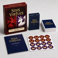 Jeu de cartes à collectionner SINS & VIRTUES Booster Pack avec illustrations personnalisées, en papier, portable et écologique pour collection d'anime