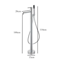 Filler Standing Baignoire Mitigeur Robinet Bain Long Cou Robinets Autonome