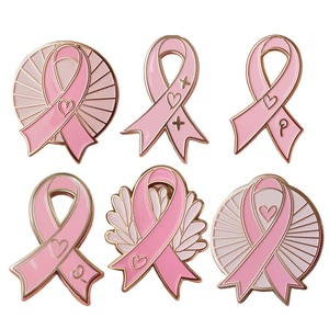 Vente <span class=keywords><strong>en</strong></span> gros d'insignes personnalisés pour le cancer de l'haleine du sein <span class=keywords><strong>Octobre</strong></span> Rose Ruban Rose Insignes de sensibilisation Épinglettes Broches - Product Image 3