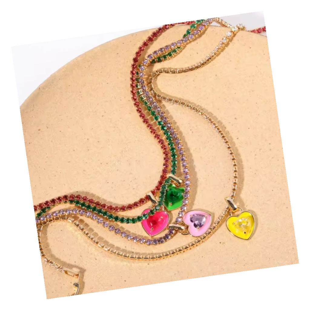 Luxury Full Diamond Stainless Steel Cute Love Fashion Jewelry