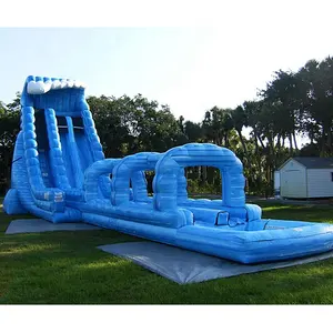 Hersteller Magic Large Blue Crush Running Hüpf spiele Giant Curve Infla table Water Slide
