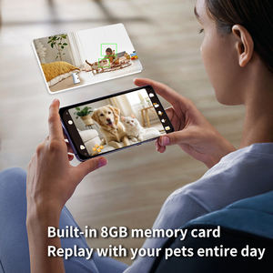 IR gece görüş ve 1080 ° rotasyon ile akıllı evcil hayvan besleyici P HD 360 kamera plastik uzaktan kumanda tedavi dağıtıcı - Product Image 4