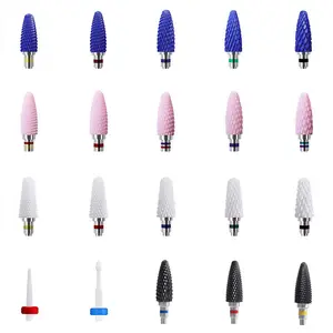 APROMS Ceramic Nail Drill Bits Blue Pink Black Nail Milling Cutter Electric Manicure Drill Machine Cuticle Gel Removal Tool