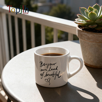 Tasse à café en céramique Topjlh 6oz, blanche, avec revêtement pour sublimation, impression personnalisée, cadeau personnalisé, vente en gros