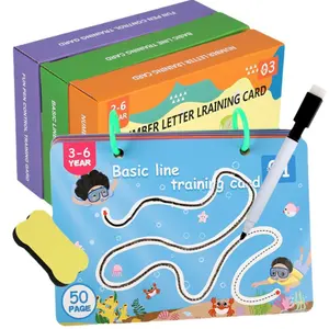 Pratica personalizzata Clean Magic Writing Copy libri di scrittura rigida inglese riutilizzabile Pen Control Training Drawing Line