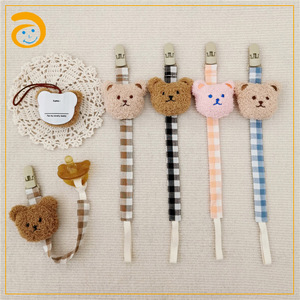 Ins mignon ours coton bébé bébé chaîne ruban porte-sucette sucette Clips - Product Image 1