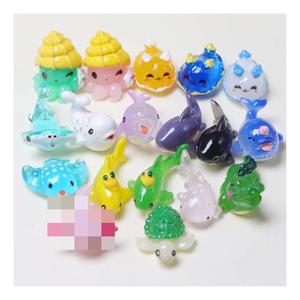 Abalorios de resina de color <span class=keywords><strong>turquesa</strong></span> hechos a mano DIY, dijes de ballena de base plana estilo Kawaii para accesorios de fabricación de joyas - Product Image 6