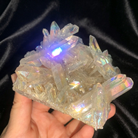Kristal Kuarsa Bening Berlapis Elektro Aura Pelangi Angel Aura Grosir, Cluster Kuarsa Bening Berlapis Elektro Kristal Putih untuk Dekorasi