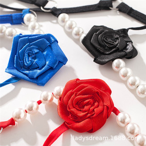 กางเกงชั้นในเซ็กซี่สำหรับผู้หญิง สีแดงประดับมุก ทรงเอวต่ำ ไร้รอยต่อ - Product Image 3