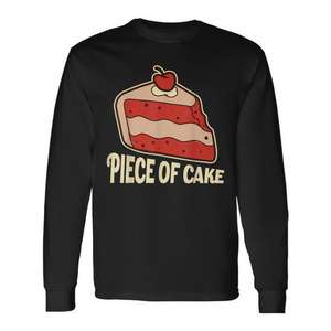 Camiseta de manga larga Piece Of Cake, unisex, talla para adultos M L XL XXL, diseño gráfico impreso, ropa informal - Product Image 1