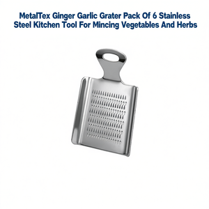MetalTex Ginger Garlic Grater Pack Of 6 Stainless Steel Kitchen <b>Tool</b> For Mincing <b>Vegetables</b> And Herbs - Product Image 2