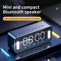 BT speaker nirkabel mini jam Alarm lampu malam Subwoofer kualitas suara tinggi speaker cermin FICAN H8