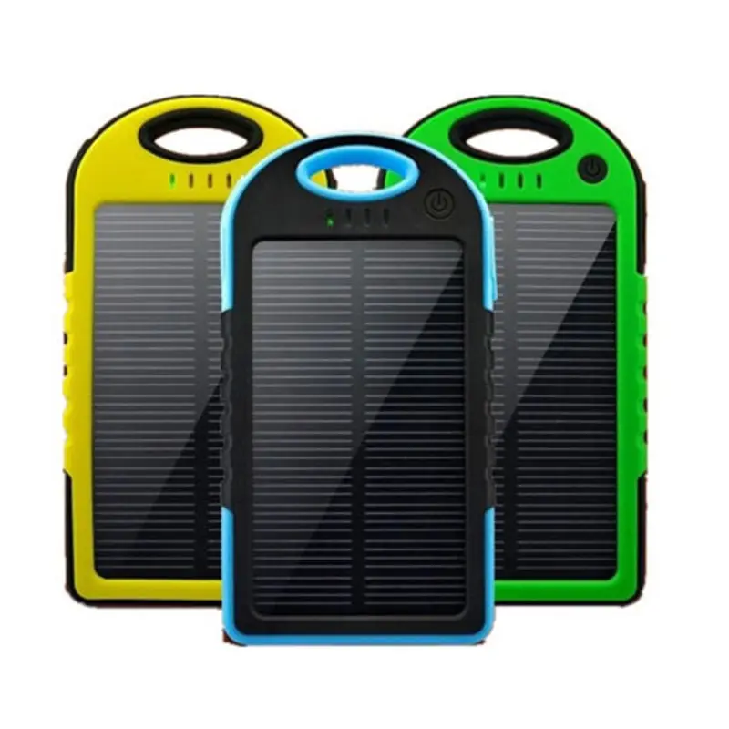 Hot-selling Portable Charger Outdoor 5000mah Solar Power Bank with LED Emergency Lights Mobile Power Supply for All Cell Phones