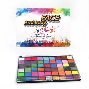 ชุดระบายสีบนใบหน้าและร่างกายจากพืชธรรมชาติสำหรับเด็ก 48 สี พร้อมแปรงและลายฉลุ ปลอดสารพิษ ปลอดภัยต่อผิว - Product Image 3