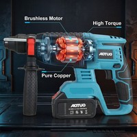 Marteau perforateur rotatif sans fil AOTUO 21V sans balais multifonctionnel pour usage domestique