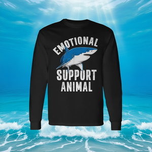 Camiseta de Manga Larga con Diseño de Tiburón, Animal de Apoyo Emocional, Tema Oceánico, Ropa Unisex para Adultos - Product Image 3