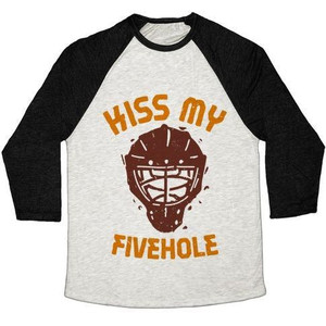 Kiss My Fivehole Unisex Tri-Blend <b>Baseball</b> <b>Tee</b> - Product Image 2