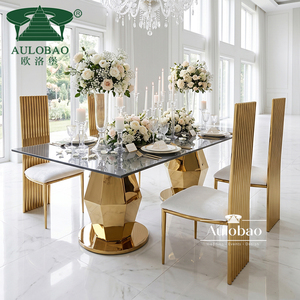 Stainless Steel Modern Rectangular Wedding Sweetheart Dining <b>Table</b> for Hotel & Outdoor Use - Product Image 5
