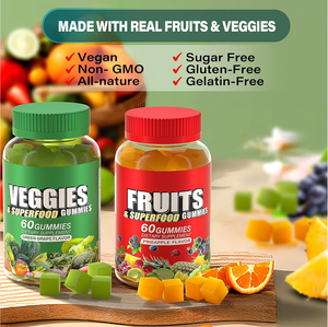 Biochealth OEM Super Suplemento de frutas y verduras para mujeres, hombres, niños-Gomitas veganas sin azúcar para equilibrio energético natural - Product Image 3